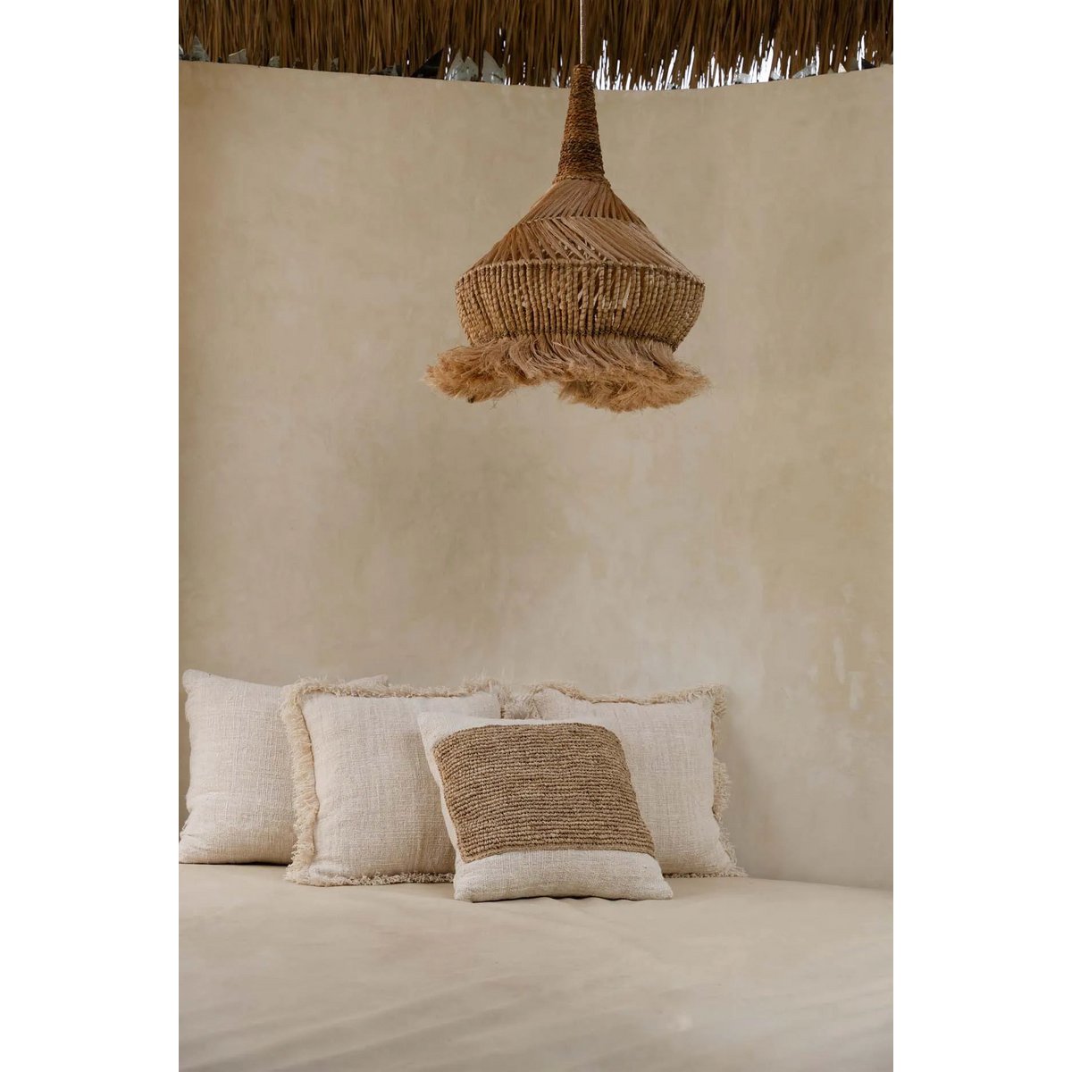 De Raffia Stempel Kussenhoes - Natuurlijk Bazar Bizar Living