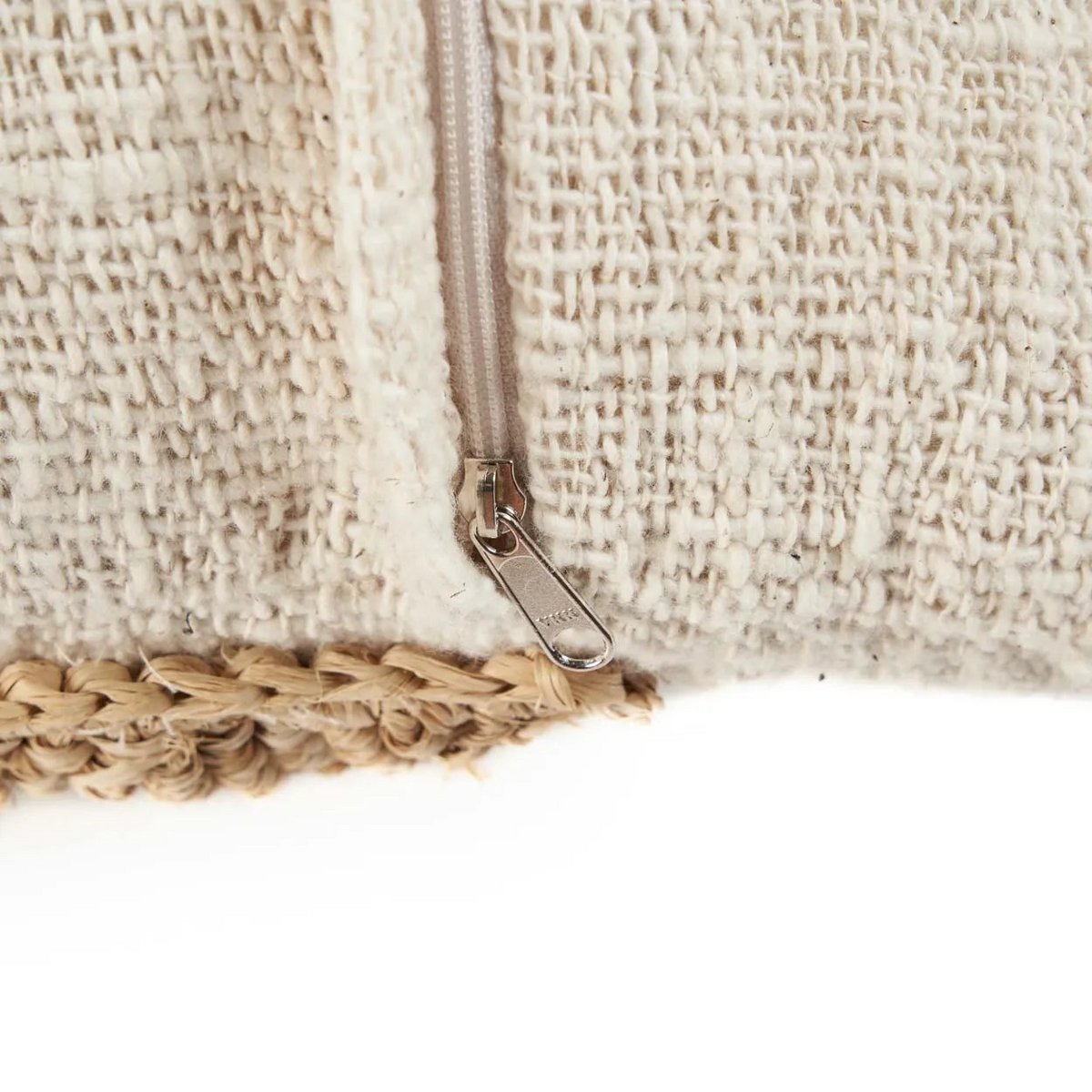 De Raffia Stempel Kussenhoes - Natuurlijk Bazar Bizar Living