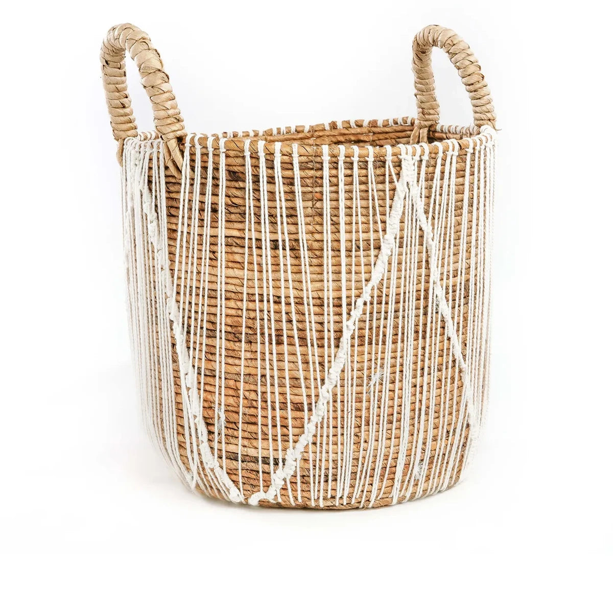 De rechte gestikte macrame -mand - l Bazar Bizar Living