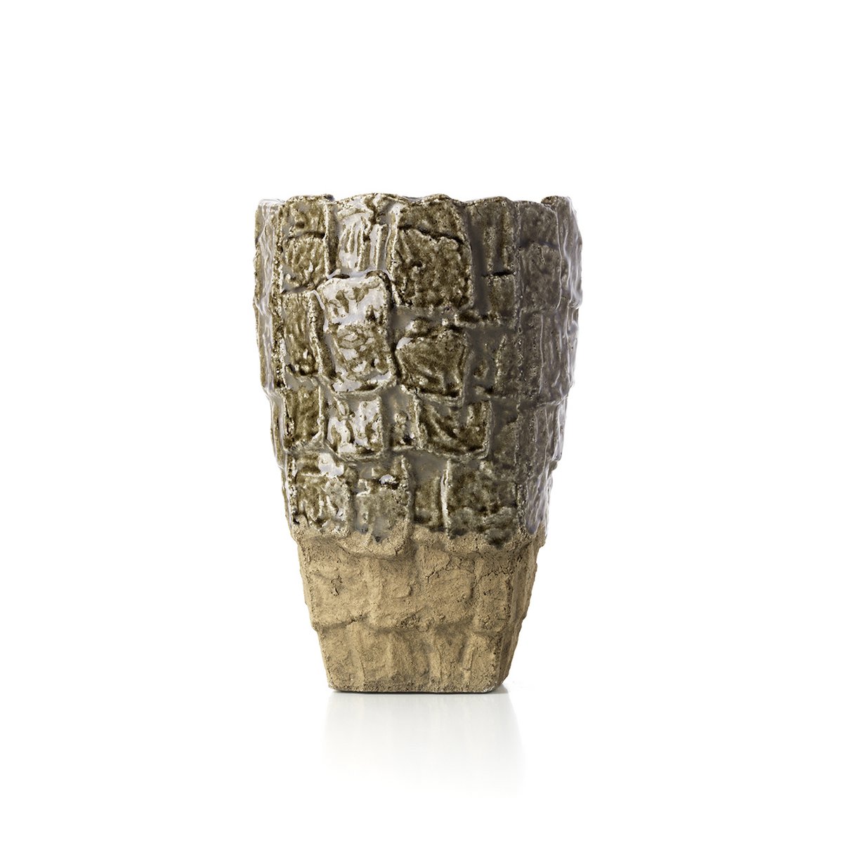 De Rock Texture Vaas - Grijze steen - L Bazar Bizar Living