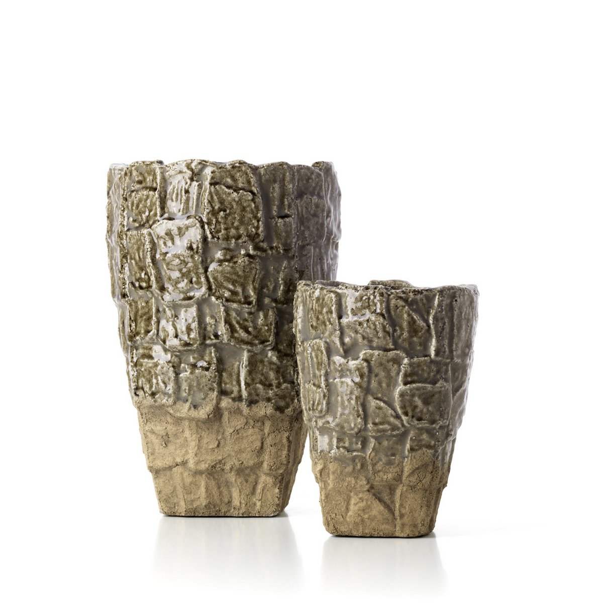 De Rock Texture Vaas - Grijze steen - L Bazar Bizar Living