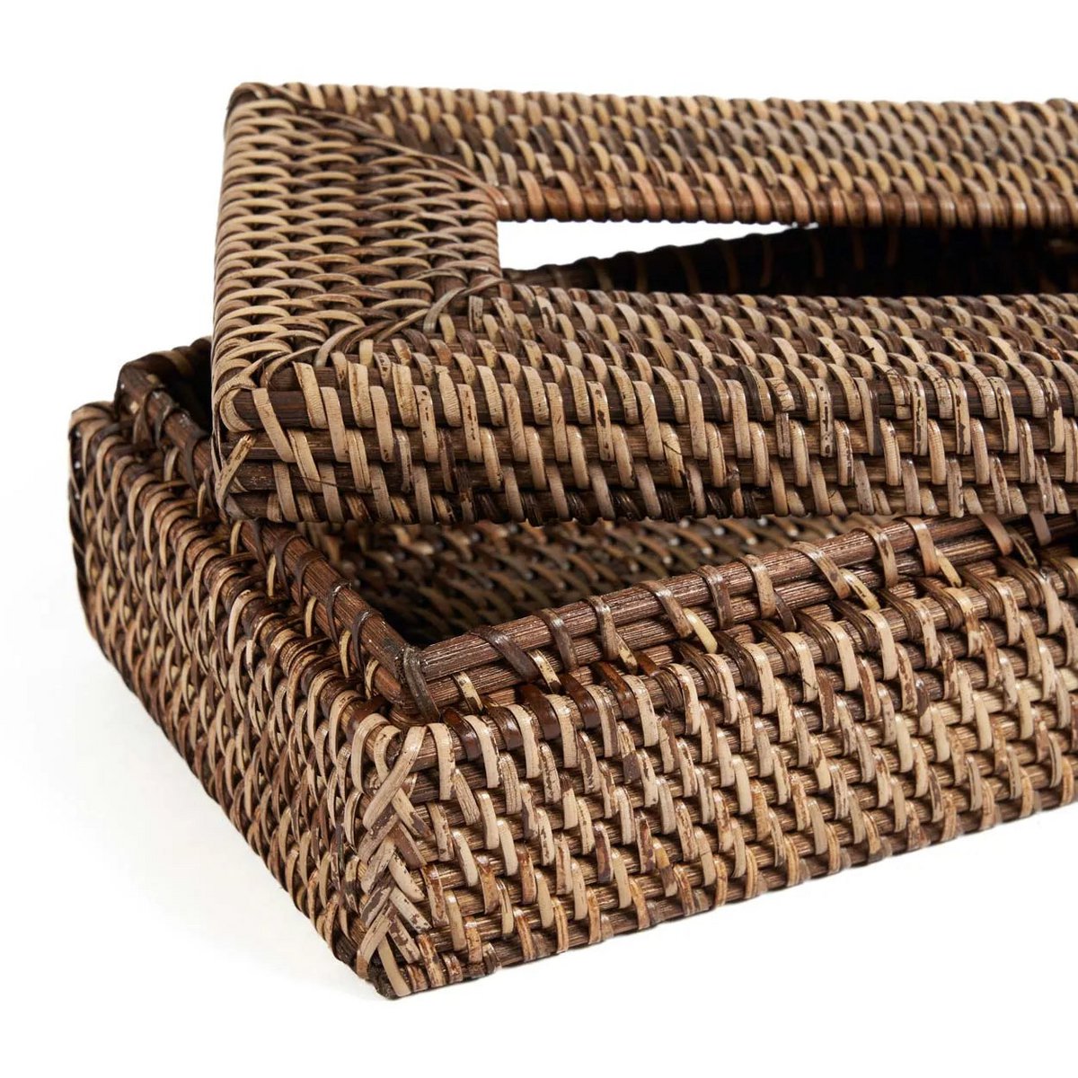 De rotan klassieke tissuedoos - natuurlijk bruin Bazar Bizar Living