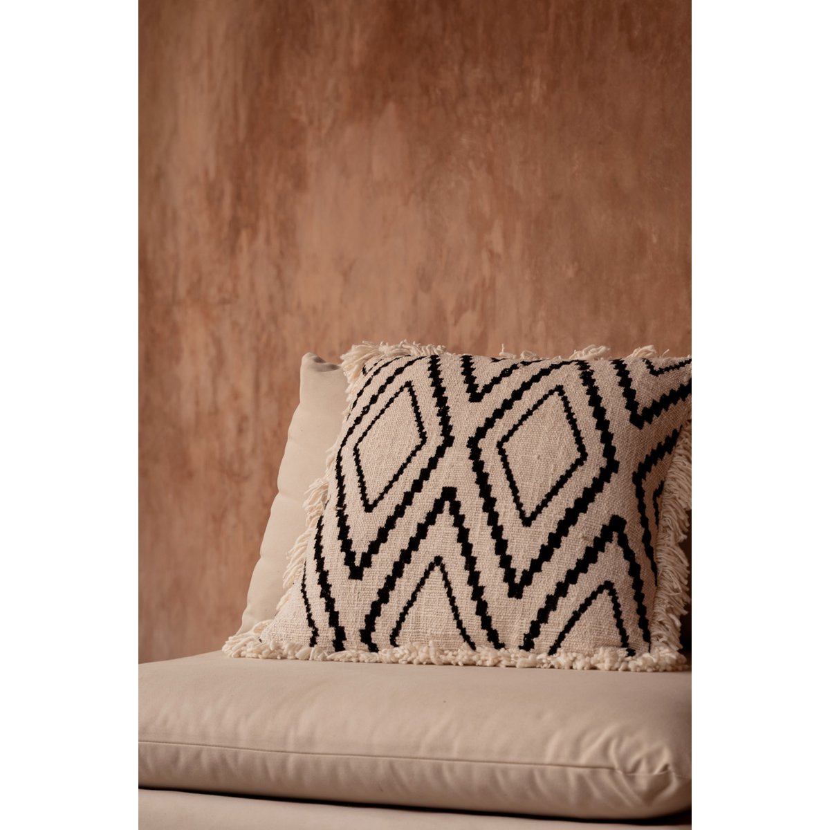 De Sahara Diamond Kussenhoes - Natuurlijk Zwart Bazar Bizar Living