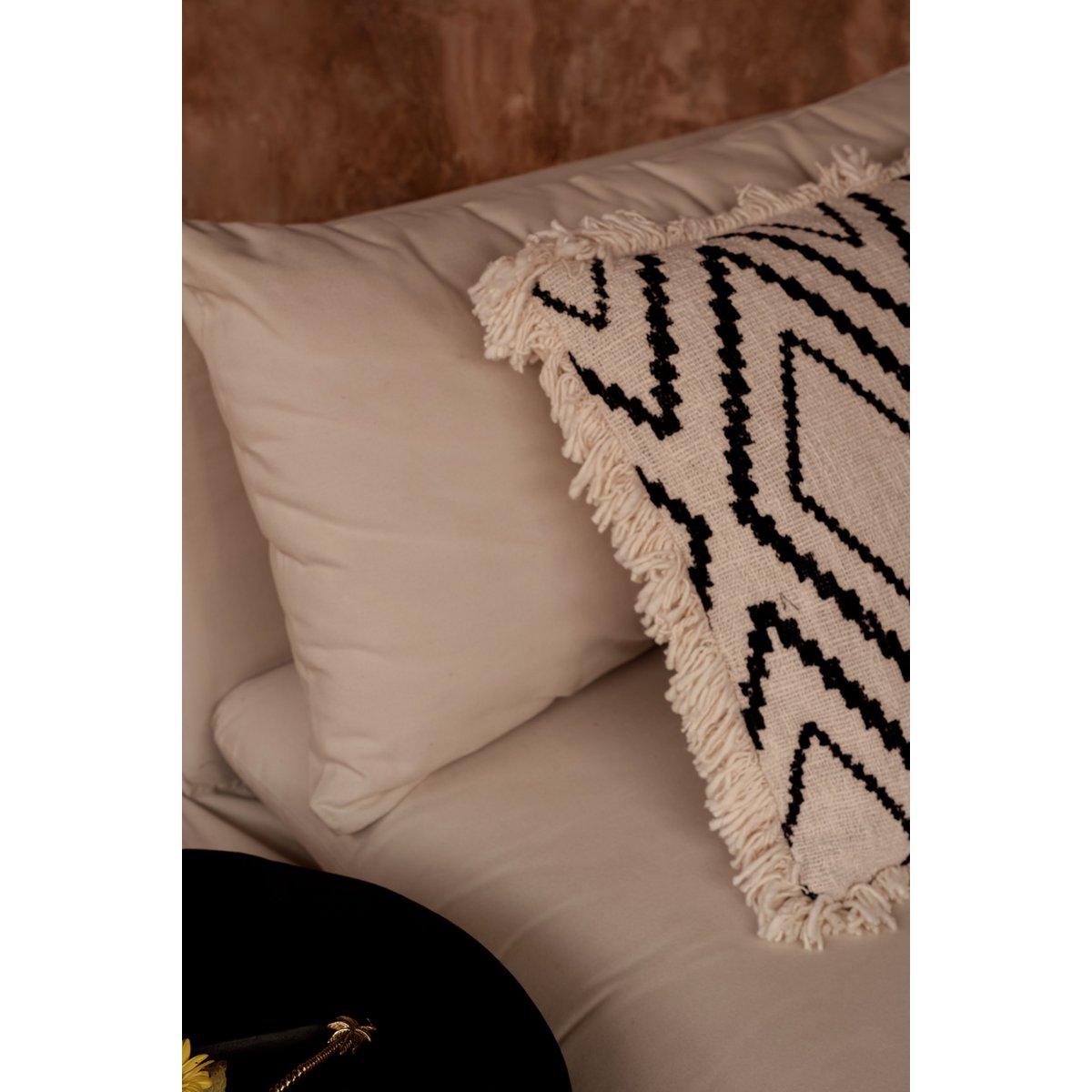 De Sahara Diamond Kussenhoes - Natuurlijk Zwart Bazar Bizar Living