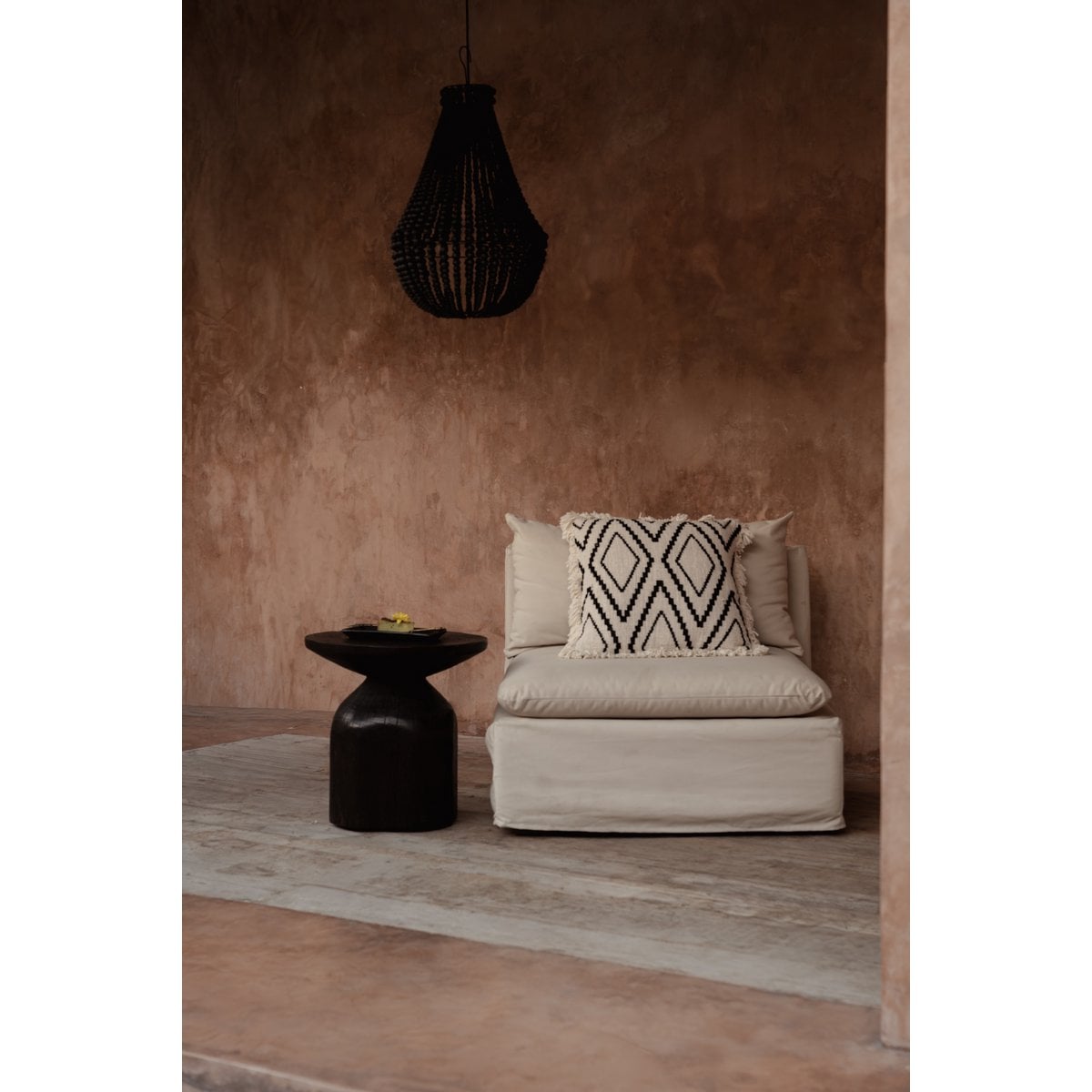 De Sahara Diamond Kussenhoes - Natuurlijk Zwart Bazar Bizar Living