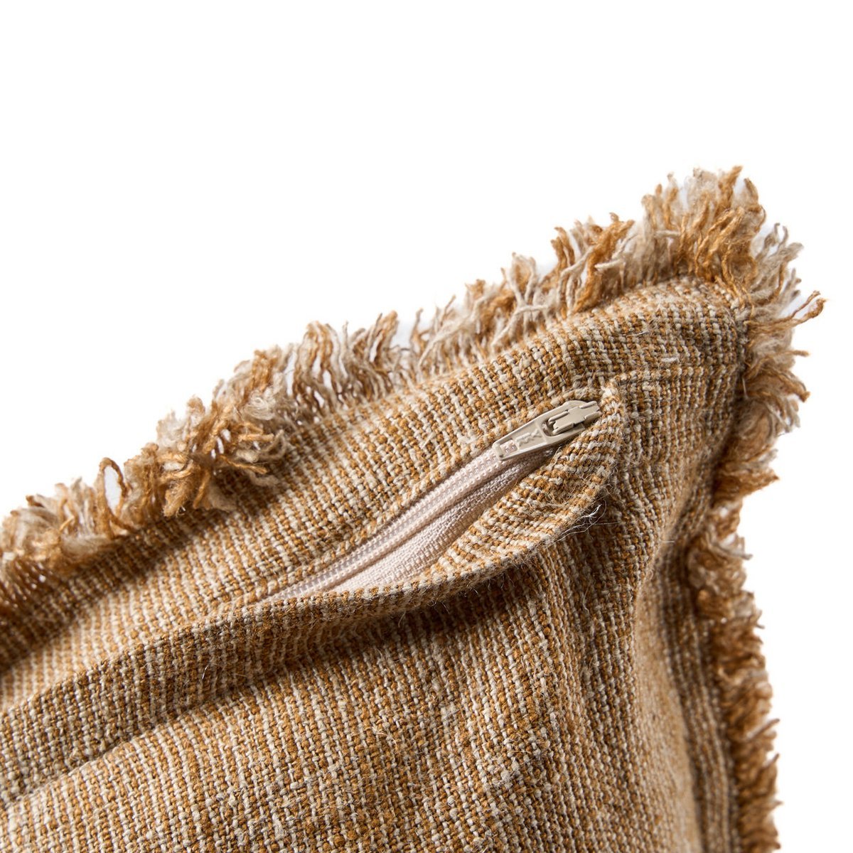 De Sahara Fringe Kussenhoes - Natuurlijk Bruin - 50x50 Bazar Bizar Living