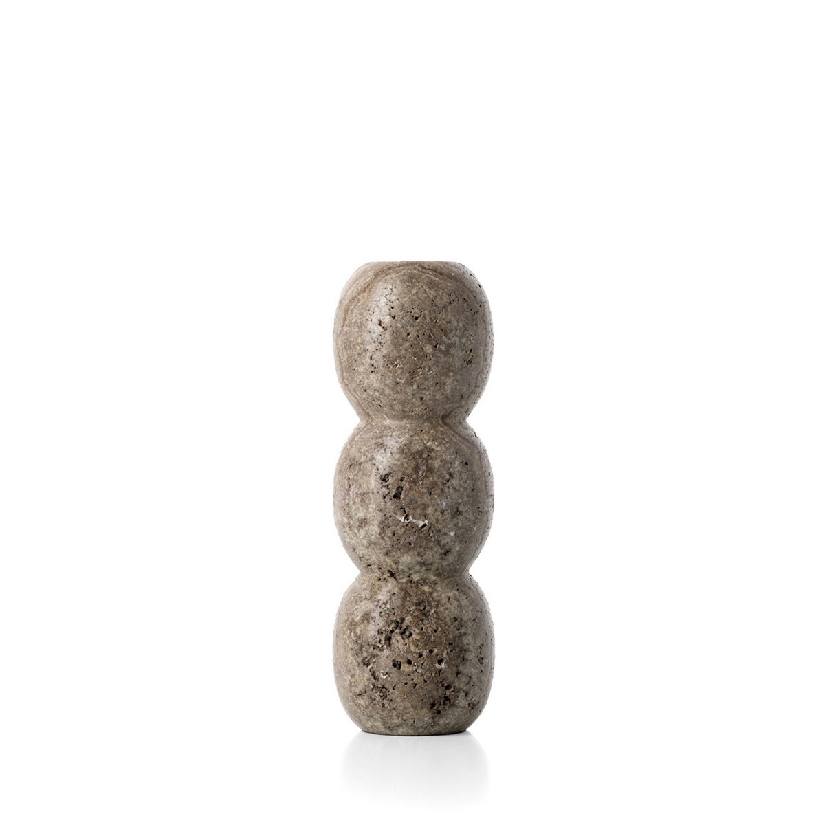 De Travertijn Totem Taper Kaarsenhouder - Grijs - L Bazar Bizar Living