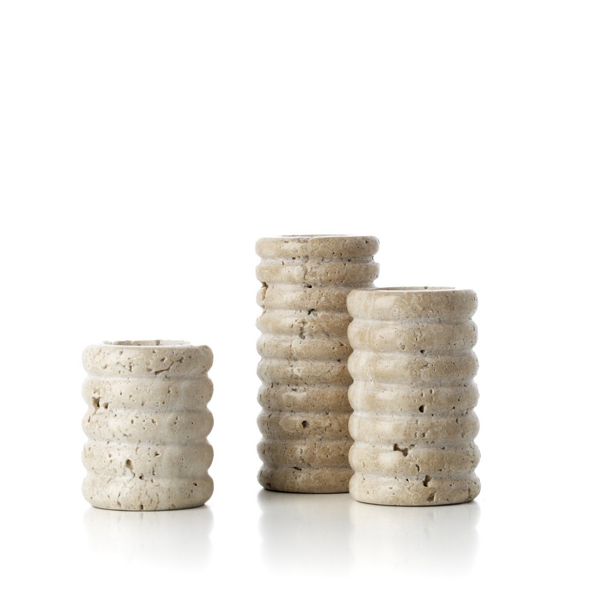 De Travertine Ripple T-Lichthouder - Beige - L Bazar Bizar Living