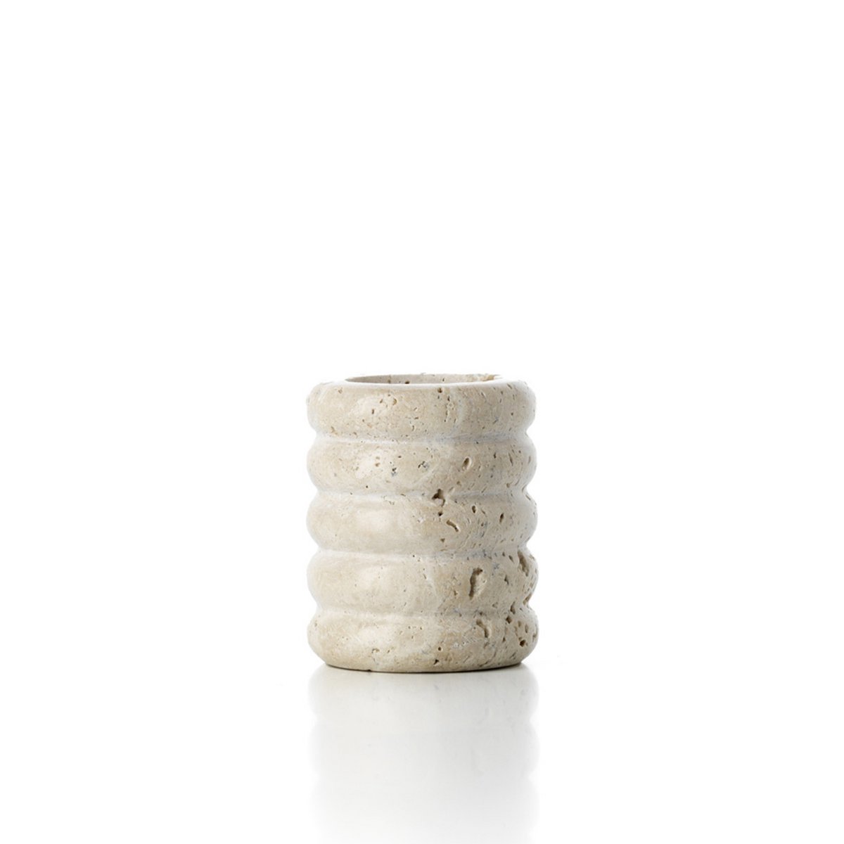 De Travertine Ripple T-Lichthouder - Beige - S Bazar Bizar Living