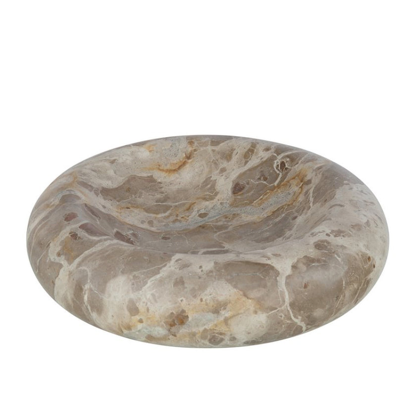 decoratieve kom rond - laag - marmer - beige - large J-Line