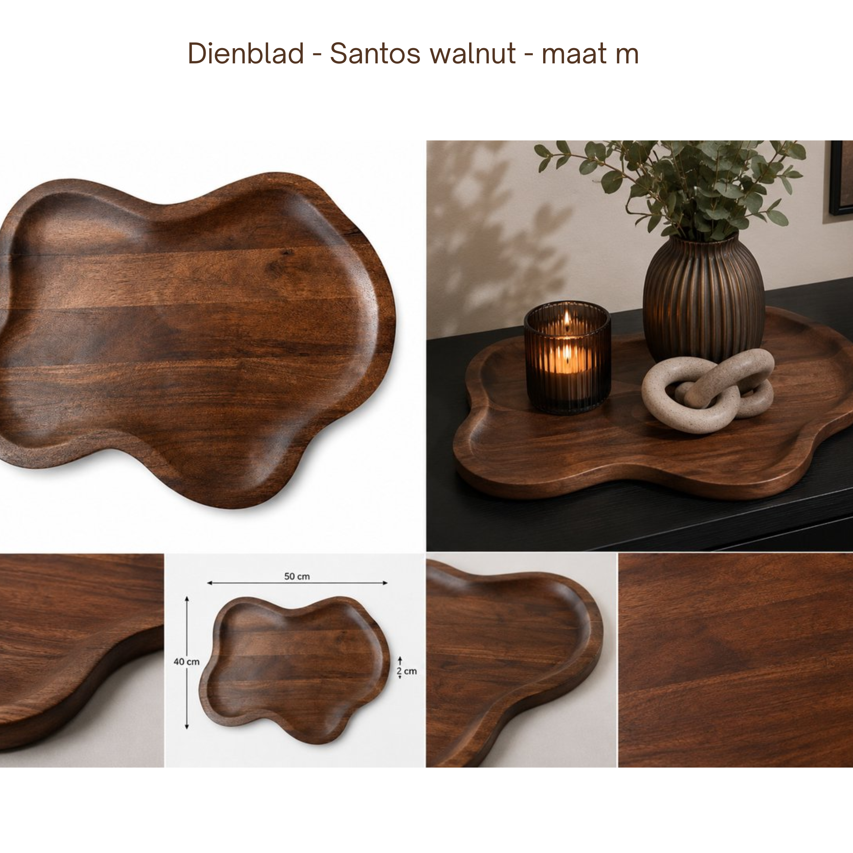 Dienblad - Santos walnut Vase The World