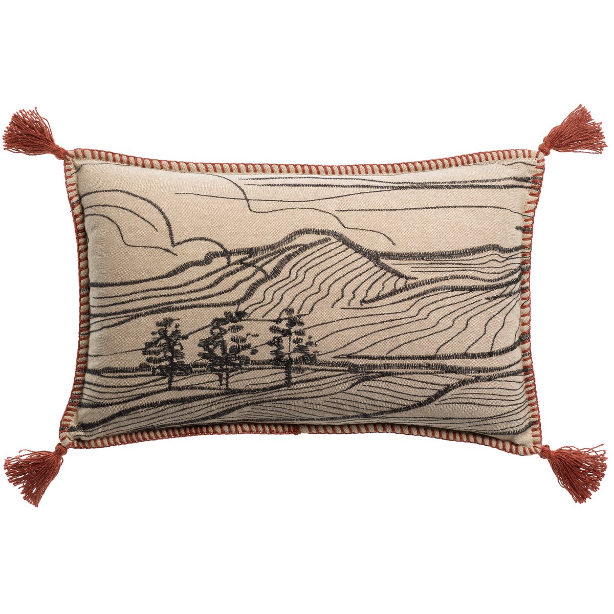 Dusko Siena geborduurd kussen 30 x 50 VIVARAISE