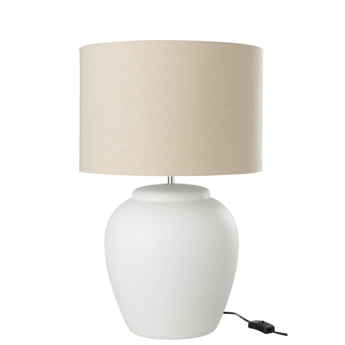 J-Line Lamp Meli - table lamp - ceramic - linen - white - large