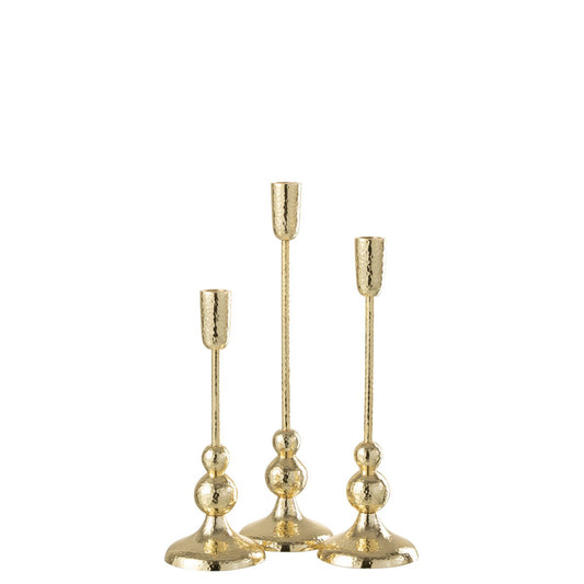 candlestick - aluminum - gold - 3 pieces