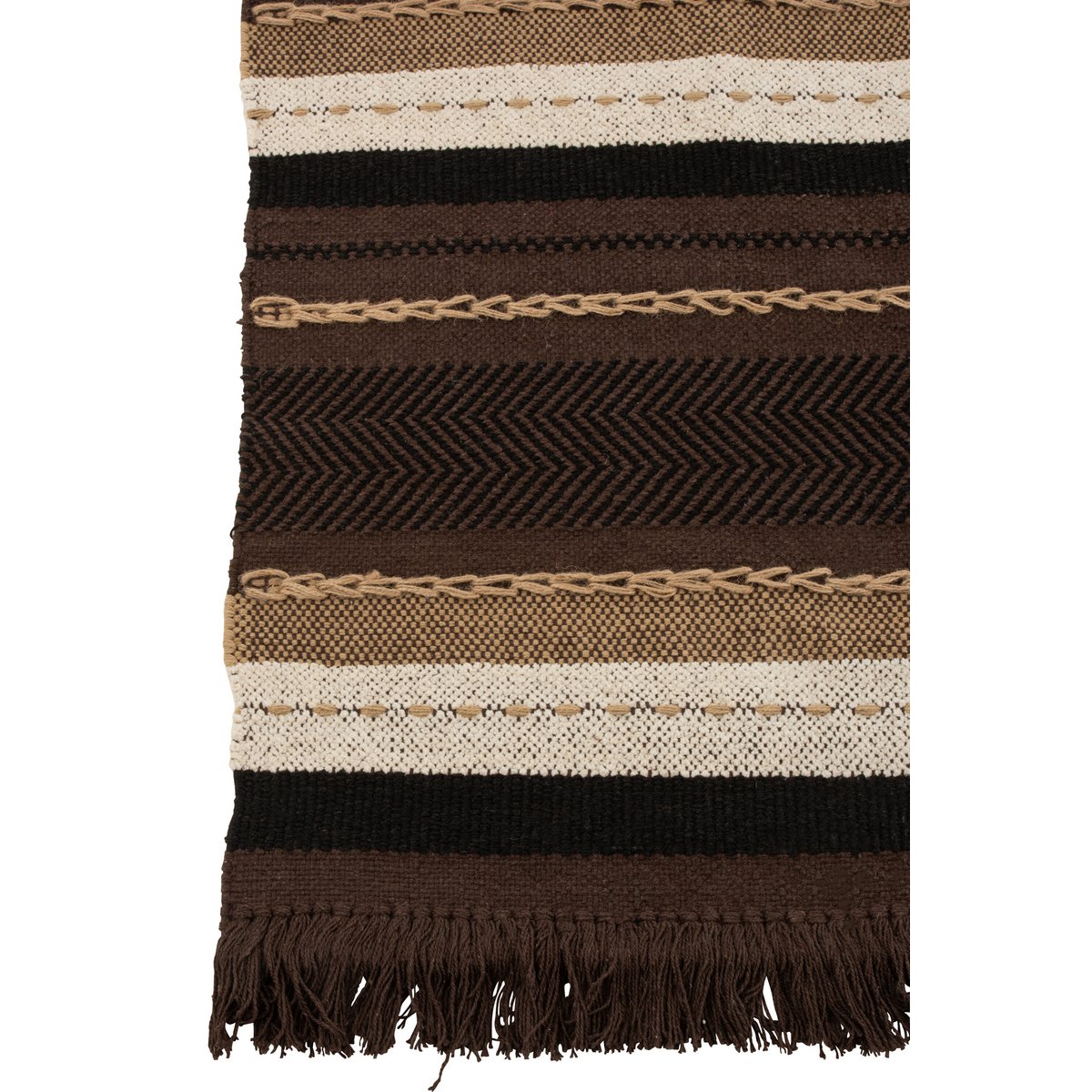 Plaid - Ethnic - Cotton/Linen - Brown/Black/Beige