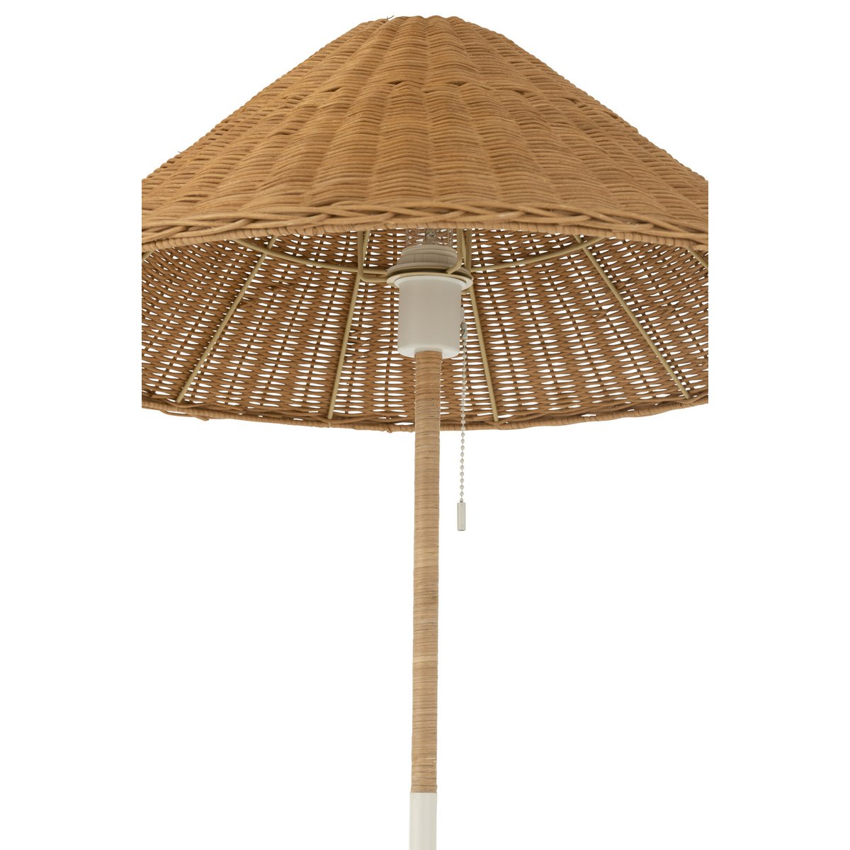 J-Line standing lamp - metal/rattan - white/natural