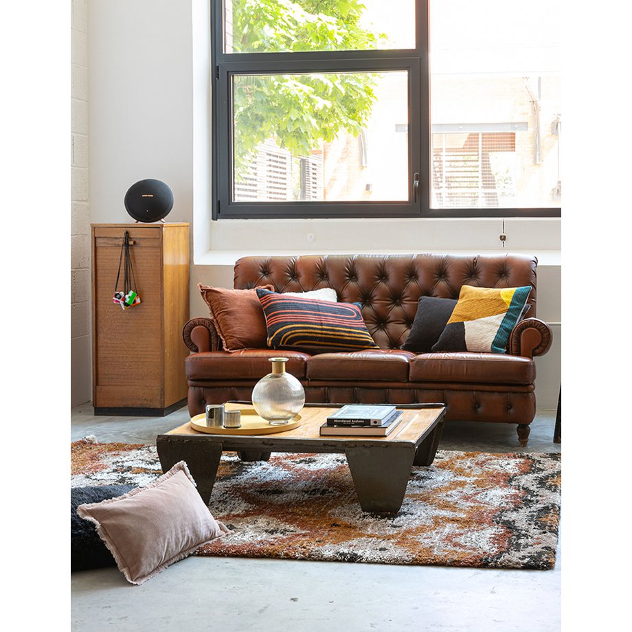 Effen kussen Fara Caramel 45 x 45 VIVARAISE