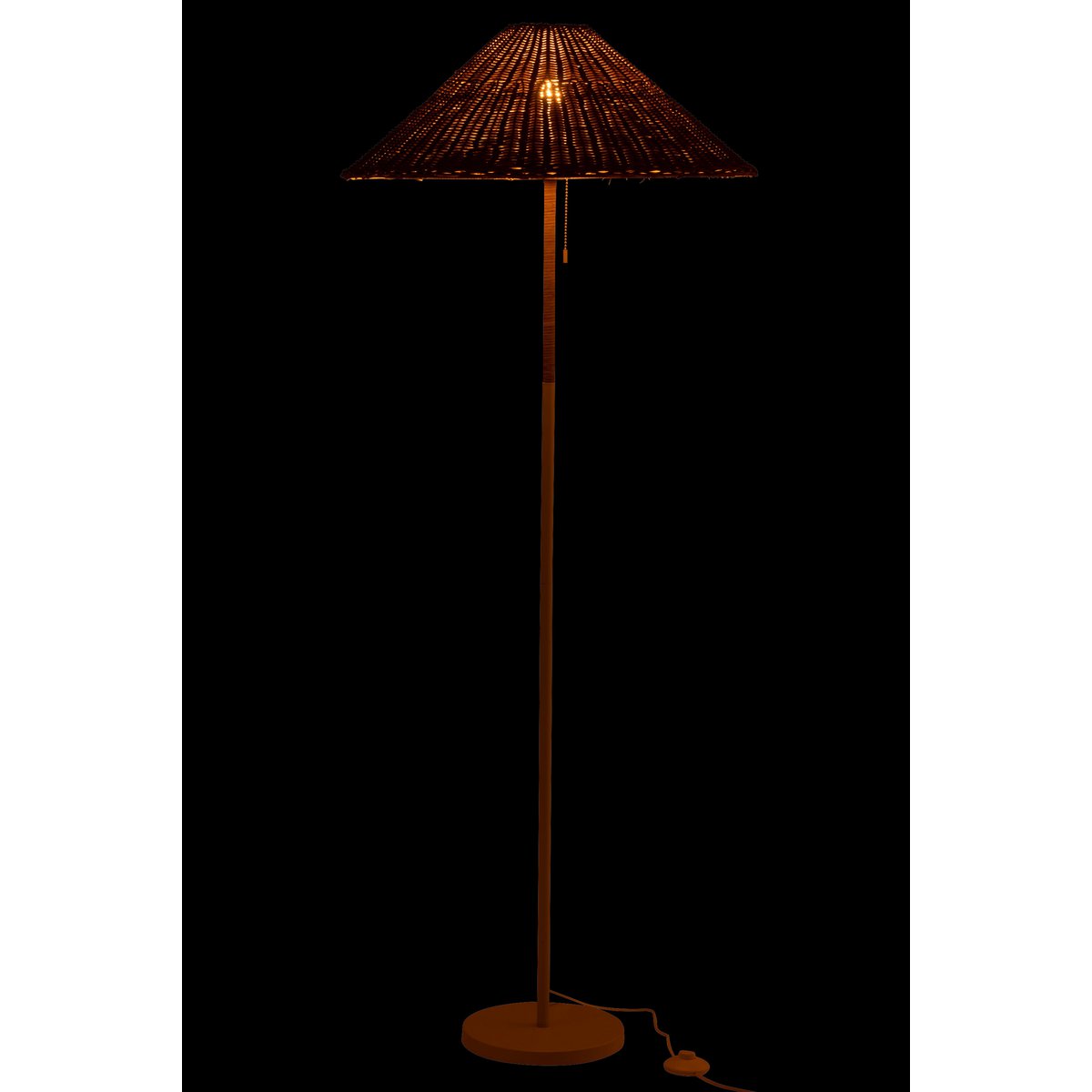 J-Line standing lamp - metal/rattan - white/natural