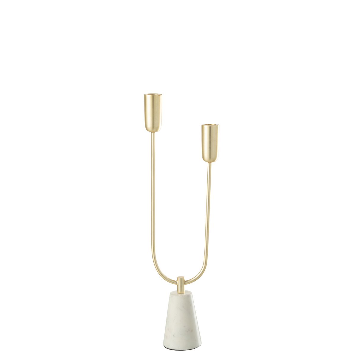 J-Line candlestick Dune - marble/iron - gold/white