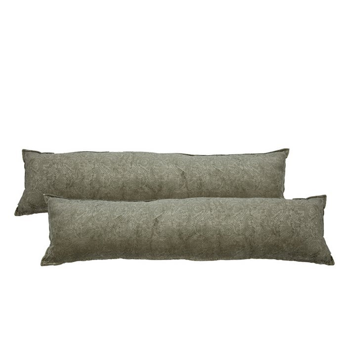 Fluwelen kussen Delfina olijf 120x30 MrsBLOOM