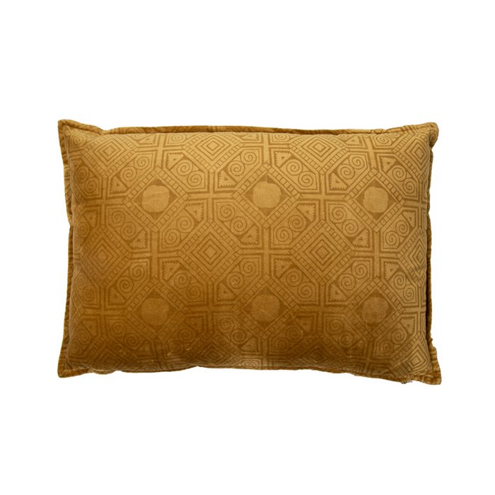Fluwelen kussen Donna mosterd 60x40 MrsBLOOM