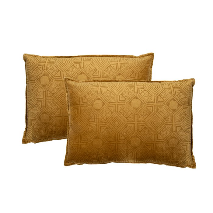 Fluwelen kussen Donna mosterd 60x40 MrsBLOOM