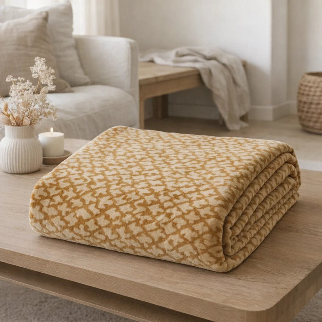 Fluwelen plaid Elena gember 130 × 170 cm MrsBLOOM