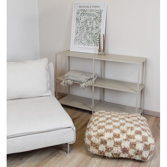 Geruit vloerkussen - Beige en wit Poufs & Pillows