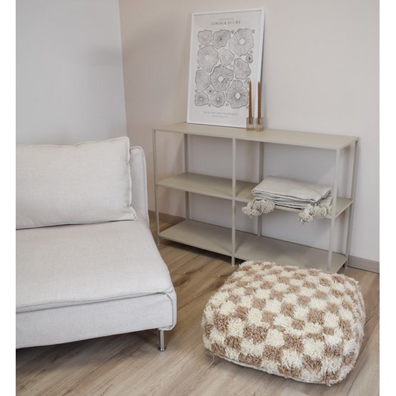 Geruit vloerkussen - Beige en wit Poufs & Pillows