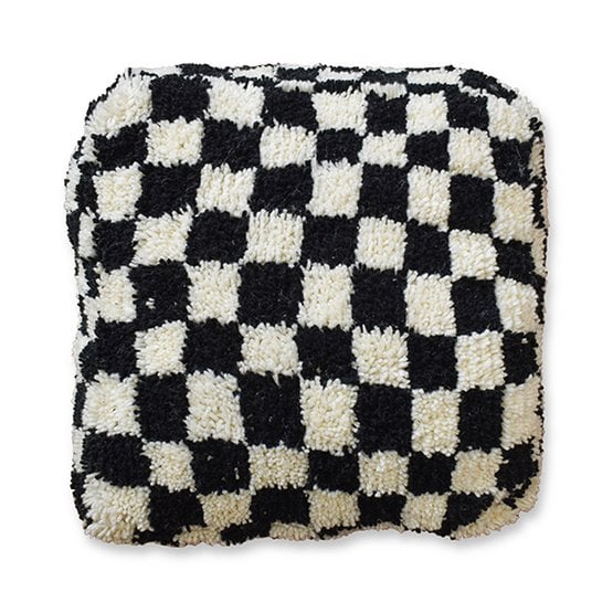 Geruit vloerkussen - zwart en wit Poufs & Pillows