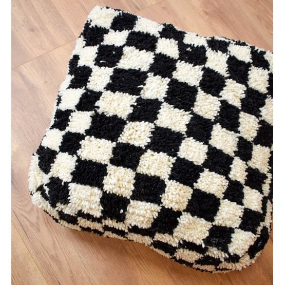 Geruit vloerkussen - zwart en wit Poufs & Pillows