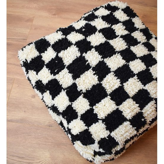 Geruit vloerkussen - zwart en wit Poufs & Pillows