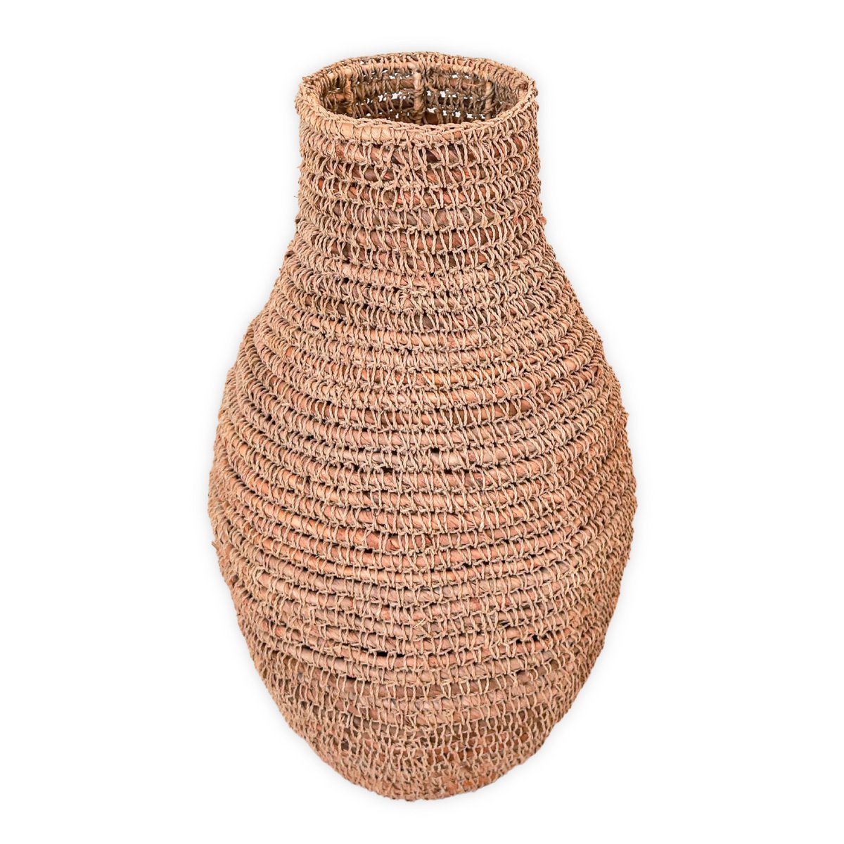Geweven Boho Vaas SAKRA gemaakt van bananenvezels en raffia Soeji