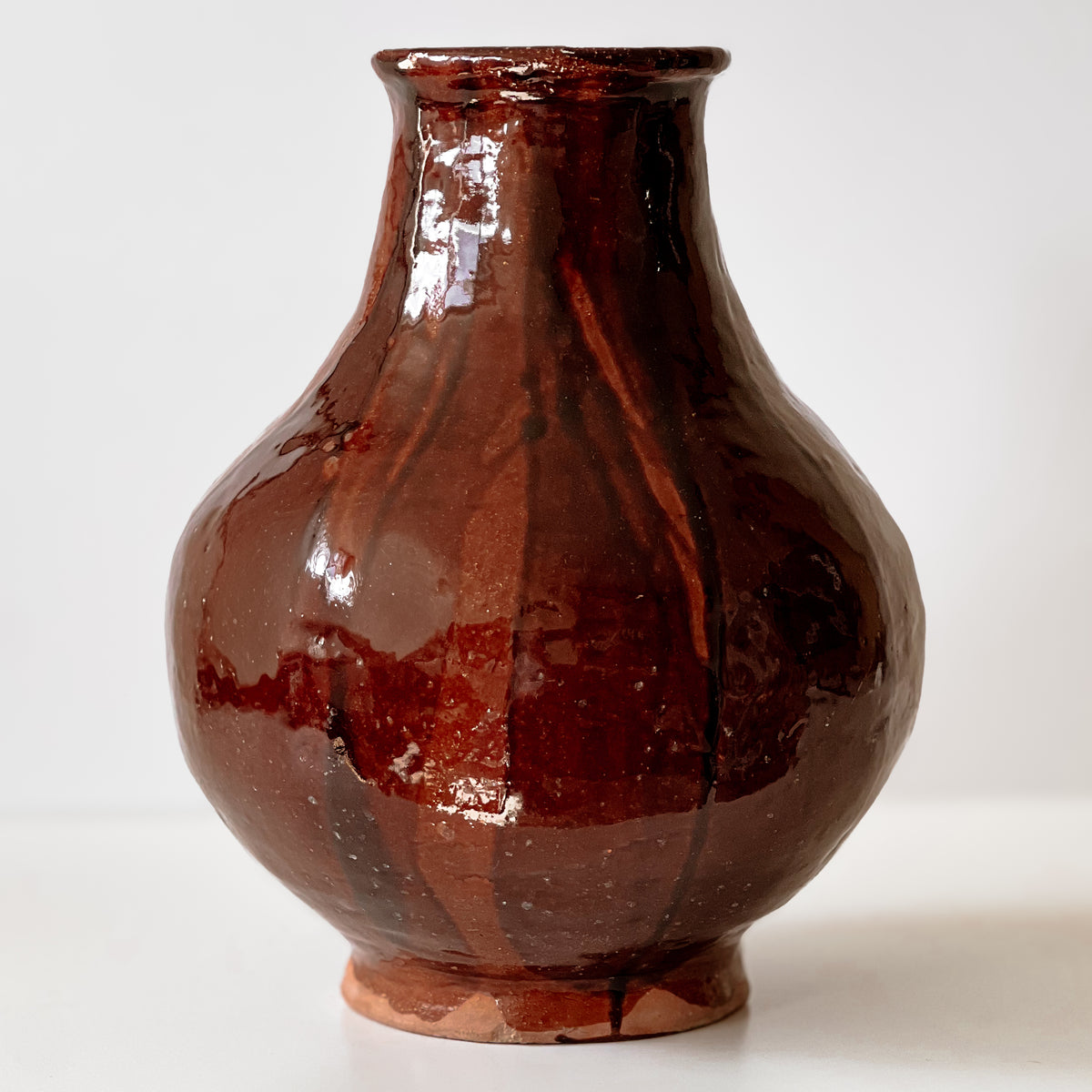 grote pre-loved vaas aardewerk bruin Noii HOME