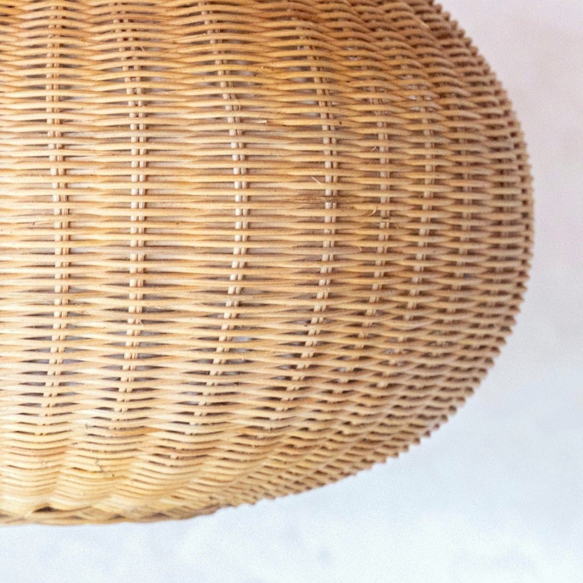 Grote rotan -lampenkap - ronde boho hanglamp - handgemaakte rotan hangende lamp - natuurlijke vezels geweven lampenkap (Ø 56 cm) anjani Soeji