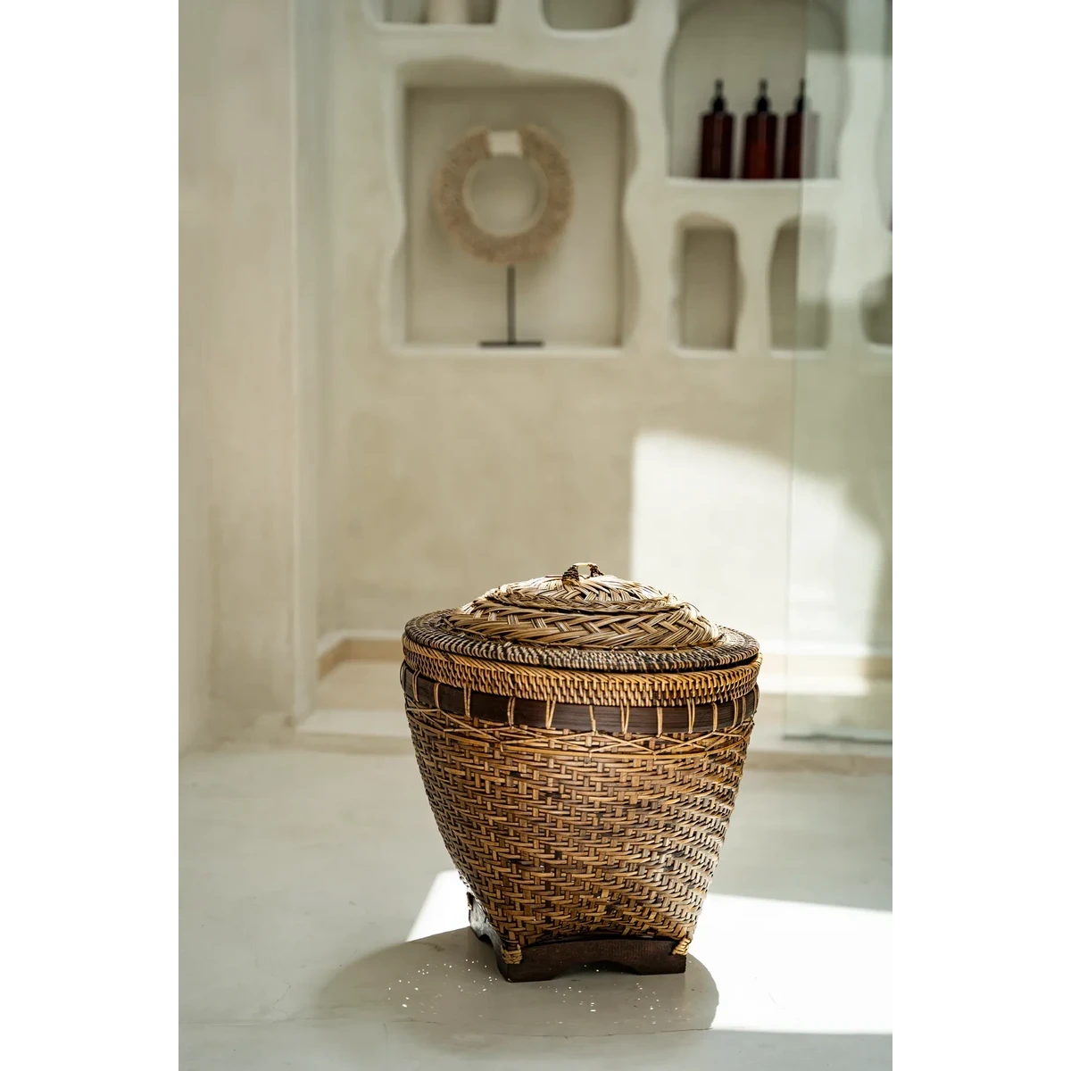 grote rotan opbergmand met deksel – colonial – large – bazar bizar Bazar Bizar Living