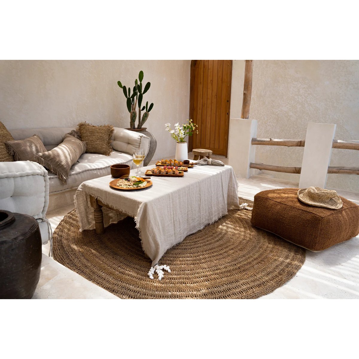 Het linnen tafelkleed - Beige - 150x250 Bazar Bizar Living