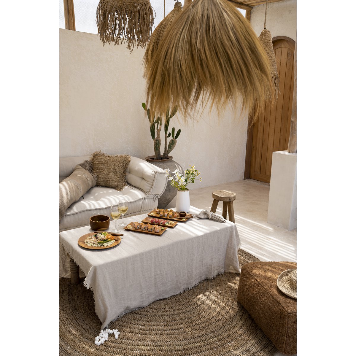 Het linnen tafelkleed - Beige - 180x300 Bazar Bizar Living