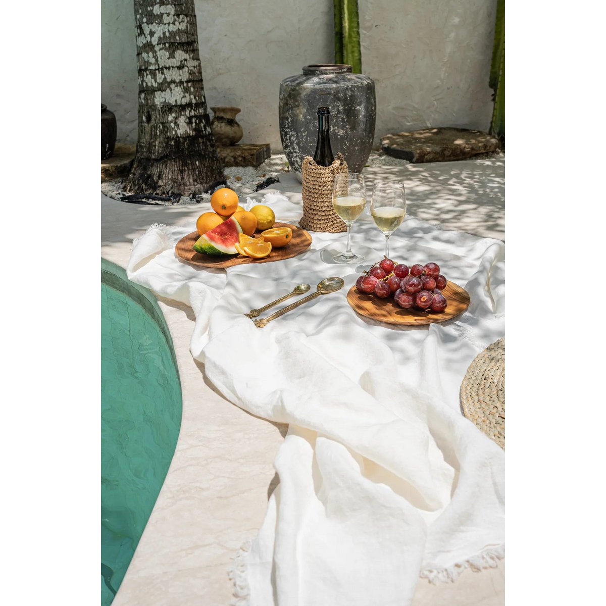 Het linnen tafelkleed - Wit - 180x300 Bazar Bizar Living