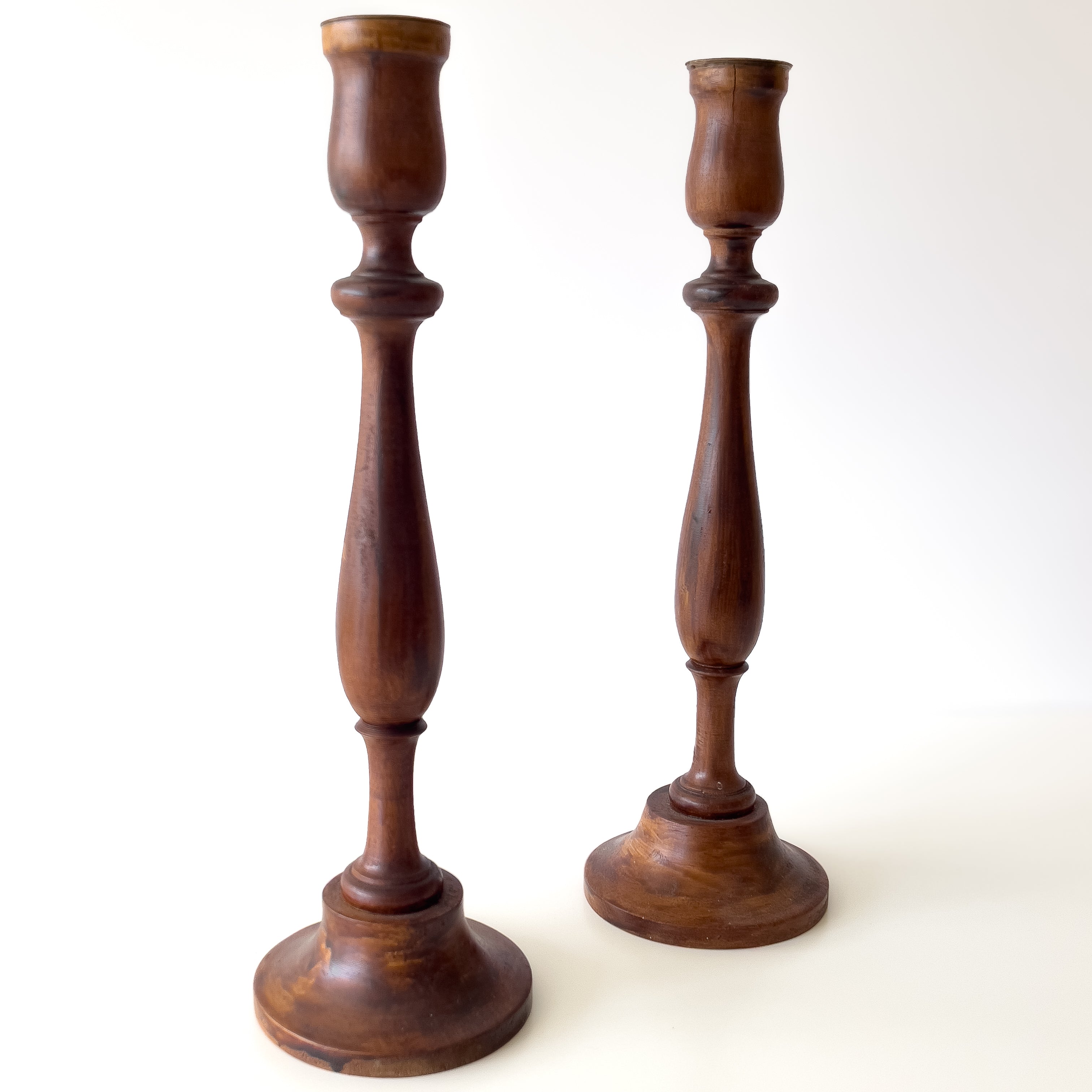 houten set kandelaars - pre-loved Noii HOME