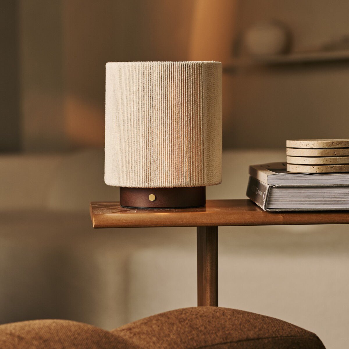 Ivo Donkerbruine Houten Oplaadbare Lamp | Modern, veelzijdig en 3 lichtmodi Tavellio - Amsterdam