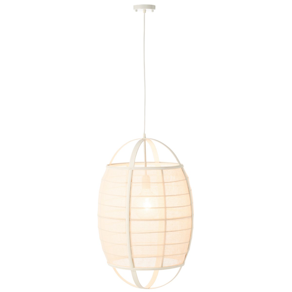 J-Line Hanglamp Ion Linnen/Bamboe Wit Large J-Line