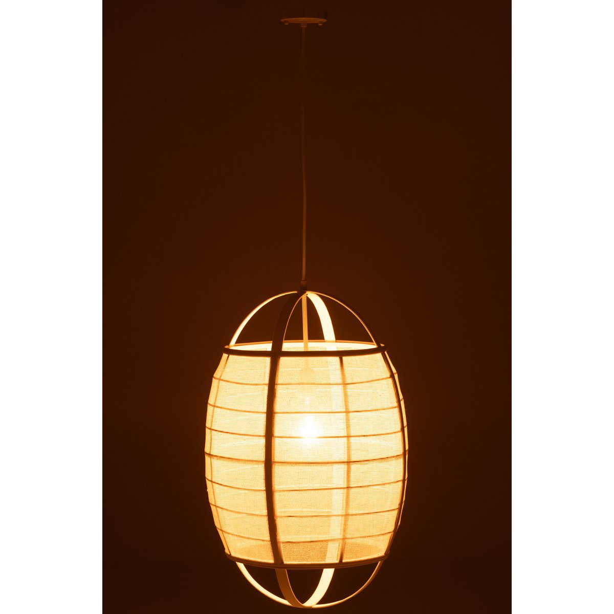 J-Line Hanglamp Ion Linnen/Bamboe Wit Large J-Line