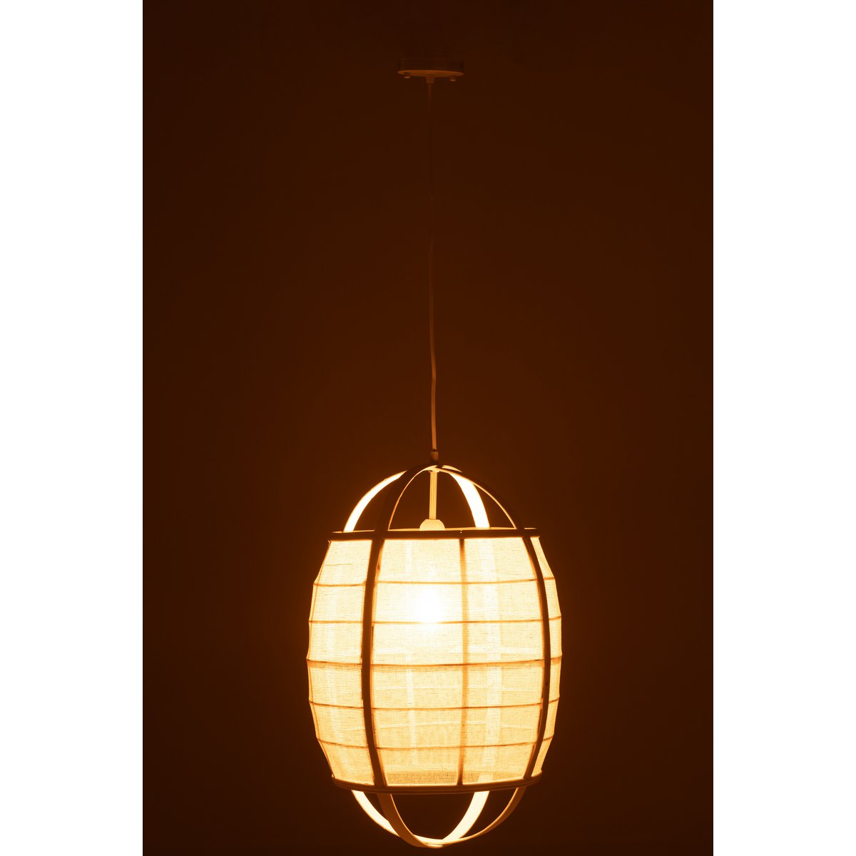 J-Line Hanglamp Ion Linnen/Bamboe Wit Small J-Line