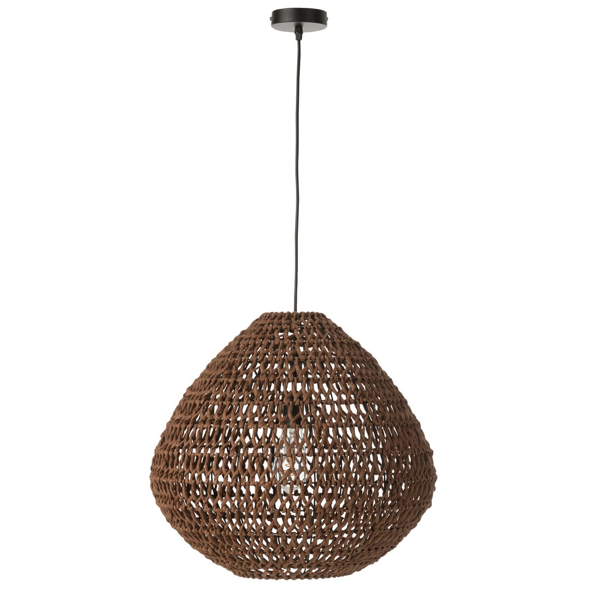 J-Line Plafondlamp Metaal Getwist Donker Naturel J-Line