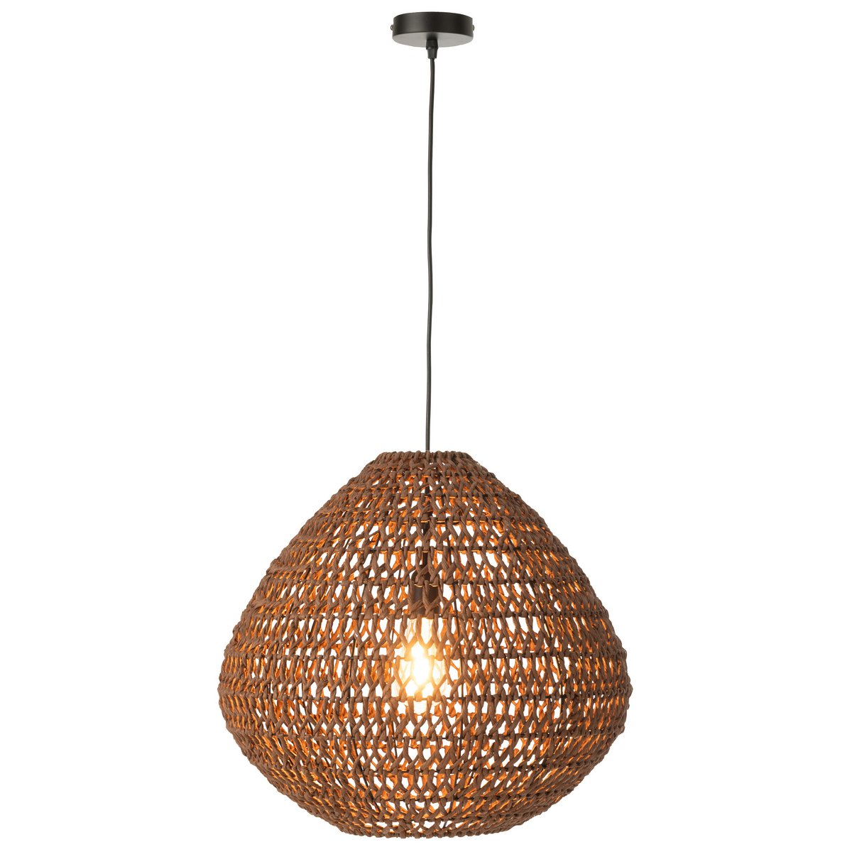 J-Line Plafondlamp Metaal Getwist Donker Naturel J-Line