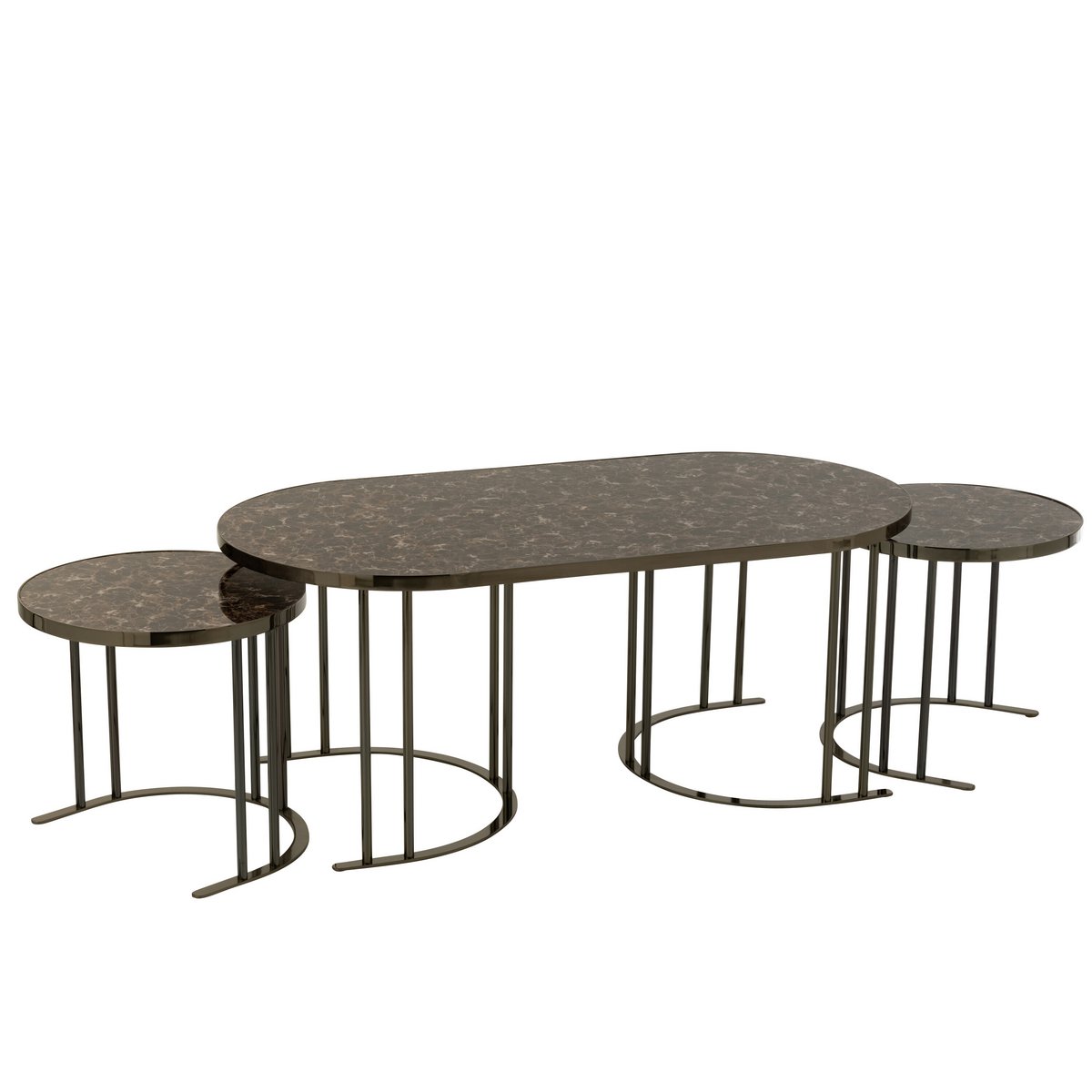 J-Line salontafel - metaal - zilver/bruin J-Line