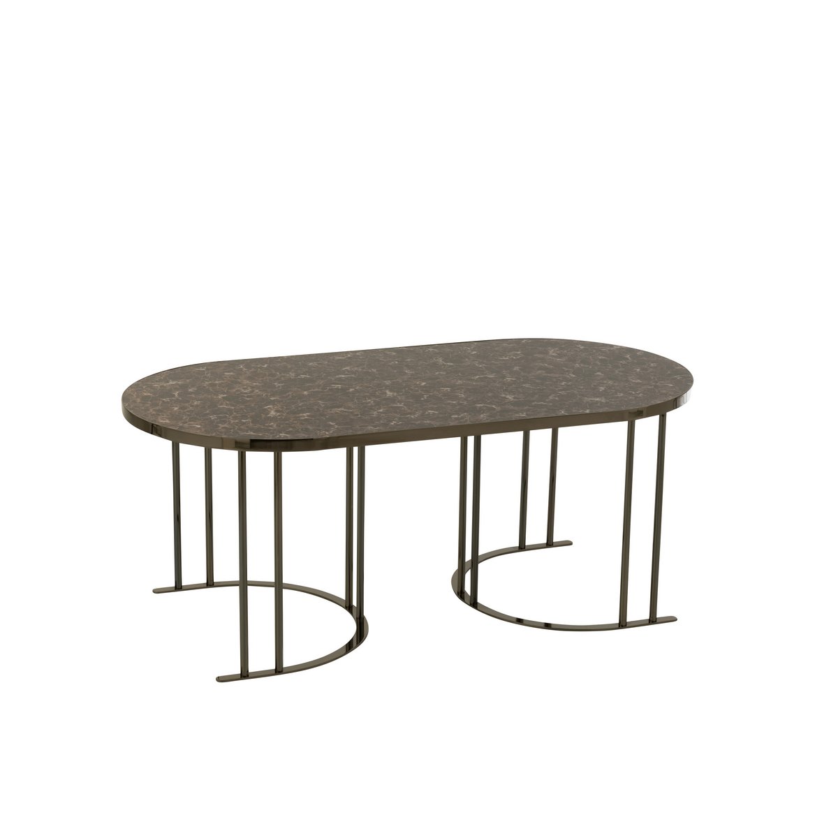 J-Line salontafel - metaal - zilver/bruin J-Line