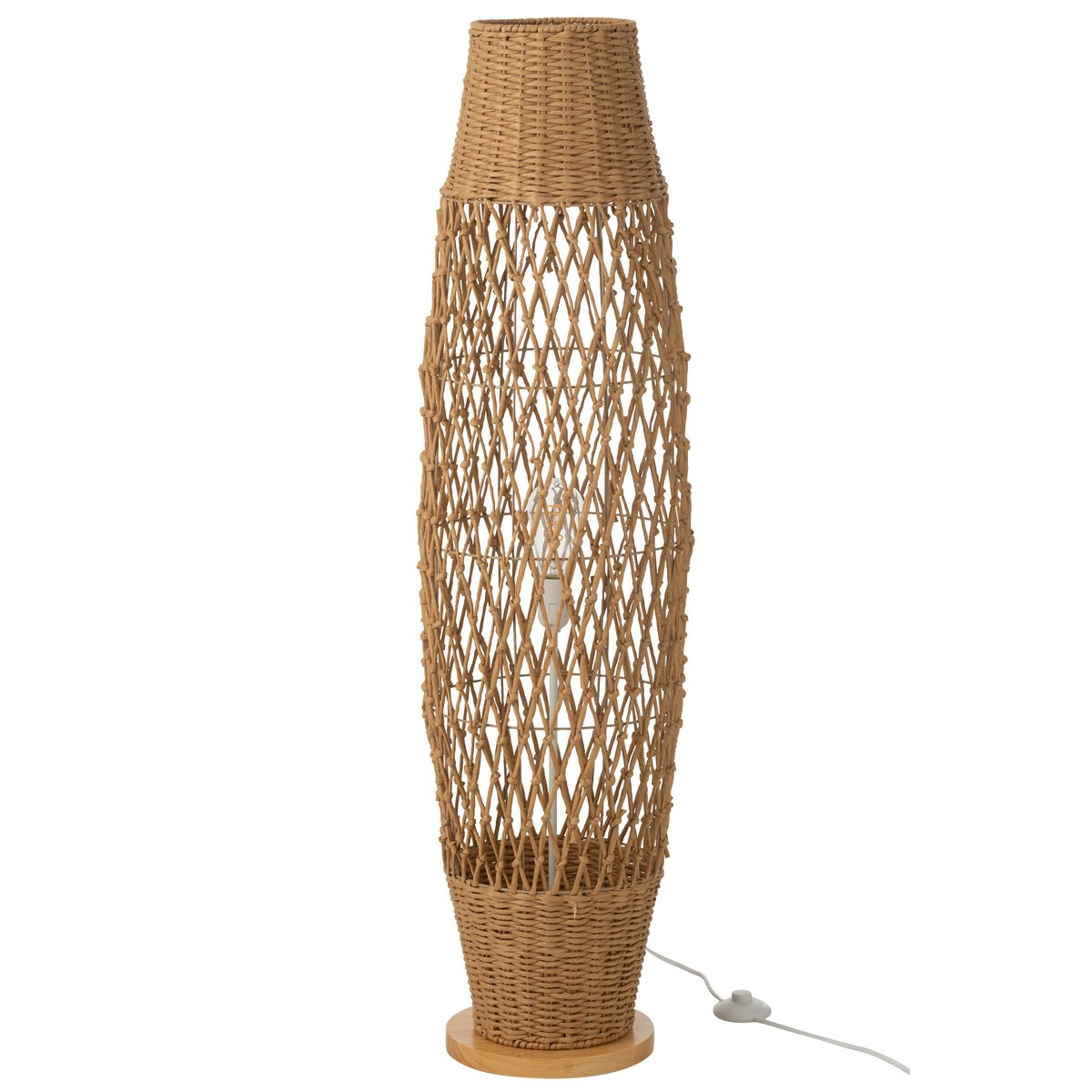 J-Line Vloerlamp Metaal Twisted Donker Naturel J-Line