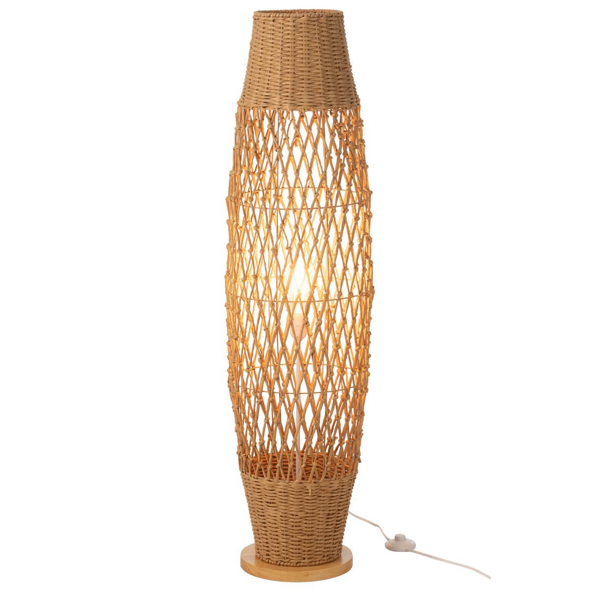 J-Line Vloerlamp Metaal Twisted Donker Naturel J-Line